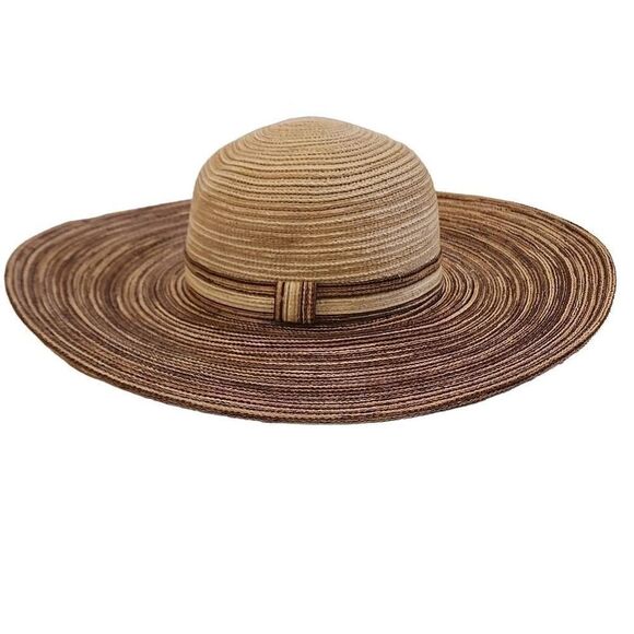 Cruise Club Womens Brown Polyester Pull On Sun Protection Wide-Brimmed Straw Hat - Picture 3 of 12